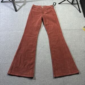 Joe's Jeans The Molly High Rise Flare Corduroy Pants NWT Brick Red Rust Size 26